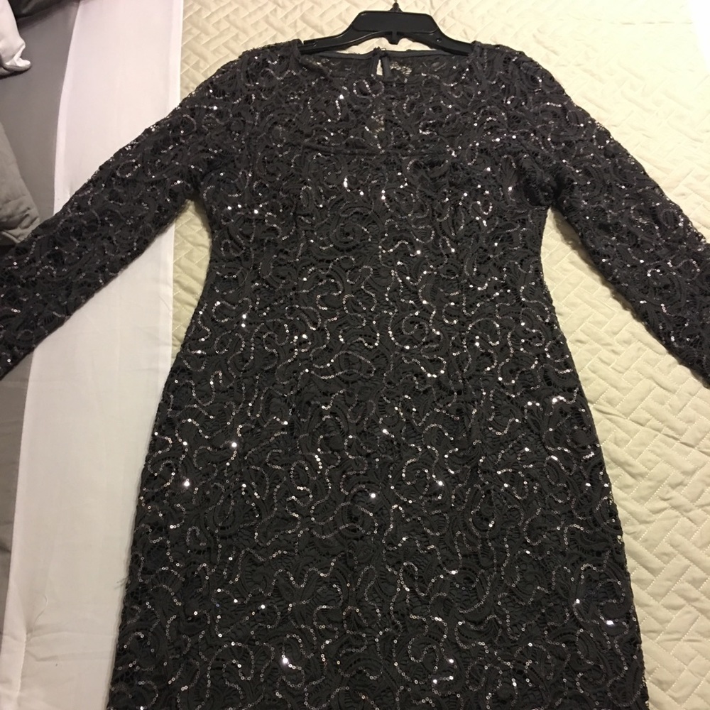 Dark grey purple sequined night dress